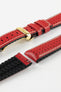 Hirsch TIGER Perforated Leather Performance Watch Strap in RED