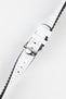 Hirsch TIGER Perforated Leather Performance Watch Strap in WHITE