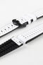 Hirsch TIGER Perforated Leather Performance Watch Strap in WHITE