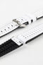 Hirsch TIGER Perforated Leather Performance Watch Strap in WHITE