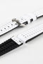 Hirsch TIGER Perforated Leather Performance Watch Strap in WHITE