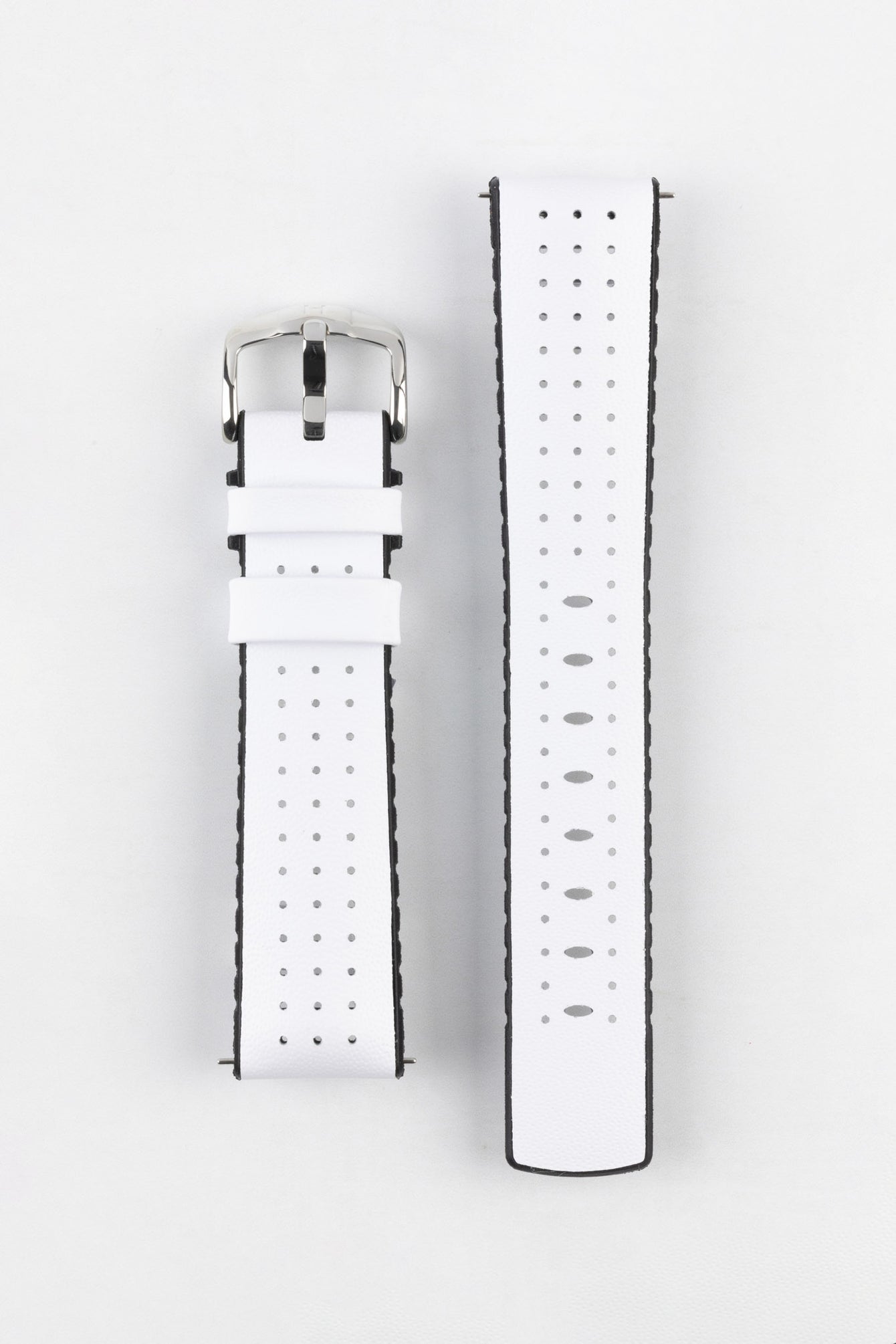 Hirsch TIGER Perforated Leather  Performance Watch Strap in White