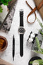 Hirsch TORONTO NQR Fine-Grained Leather Watch Strap in BLACK