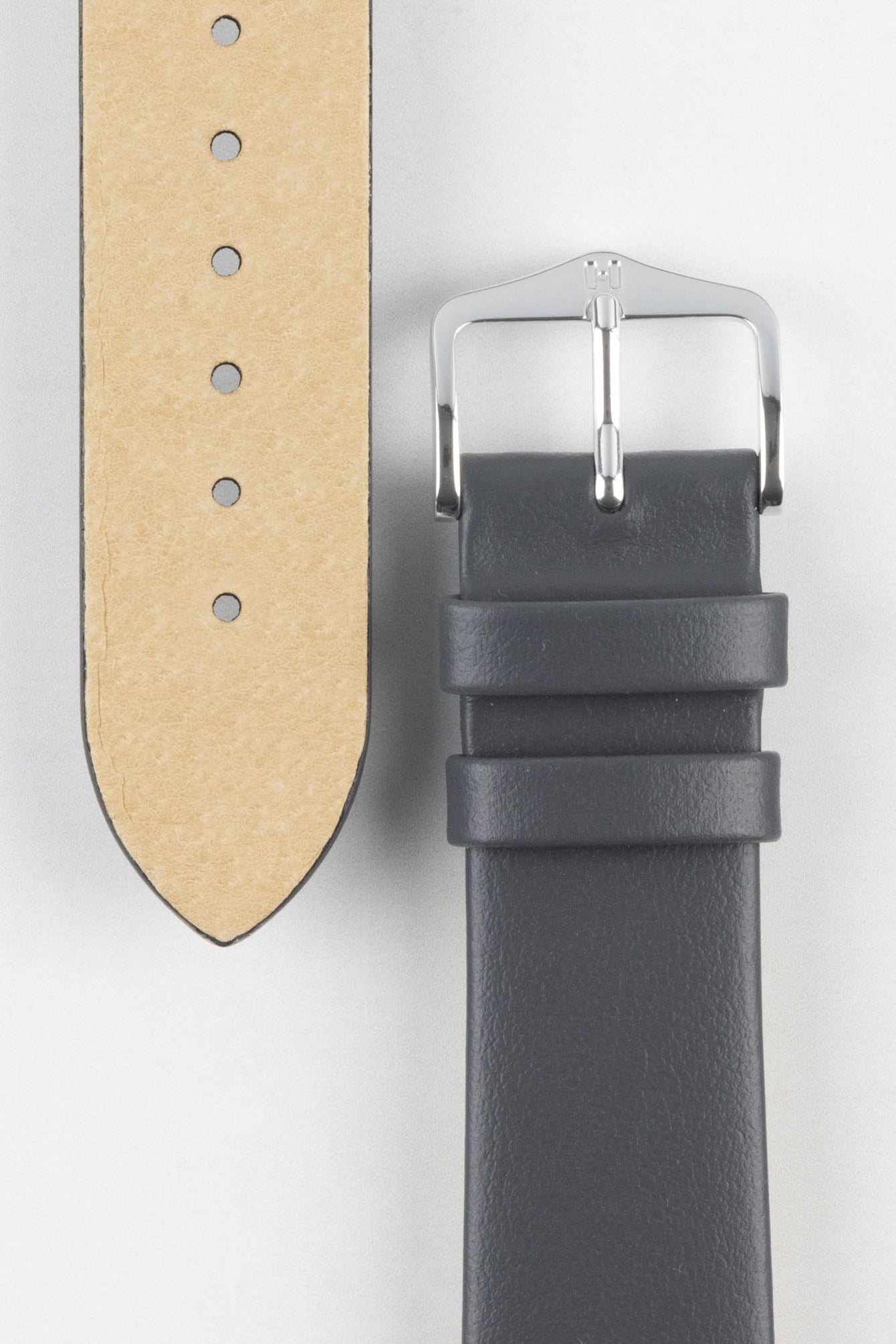 Hirsch TORONTO Quick-Release Fine-Grained Leather Watch Strap in GREY