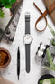 Hirsch TORONTO Quick-Release Fine-Grained Leather Watch Strap in GREY