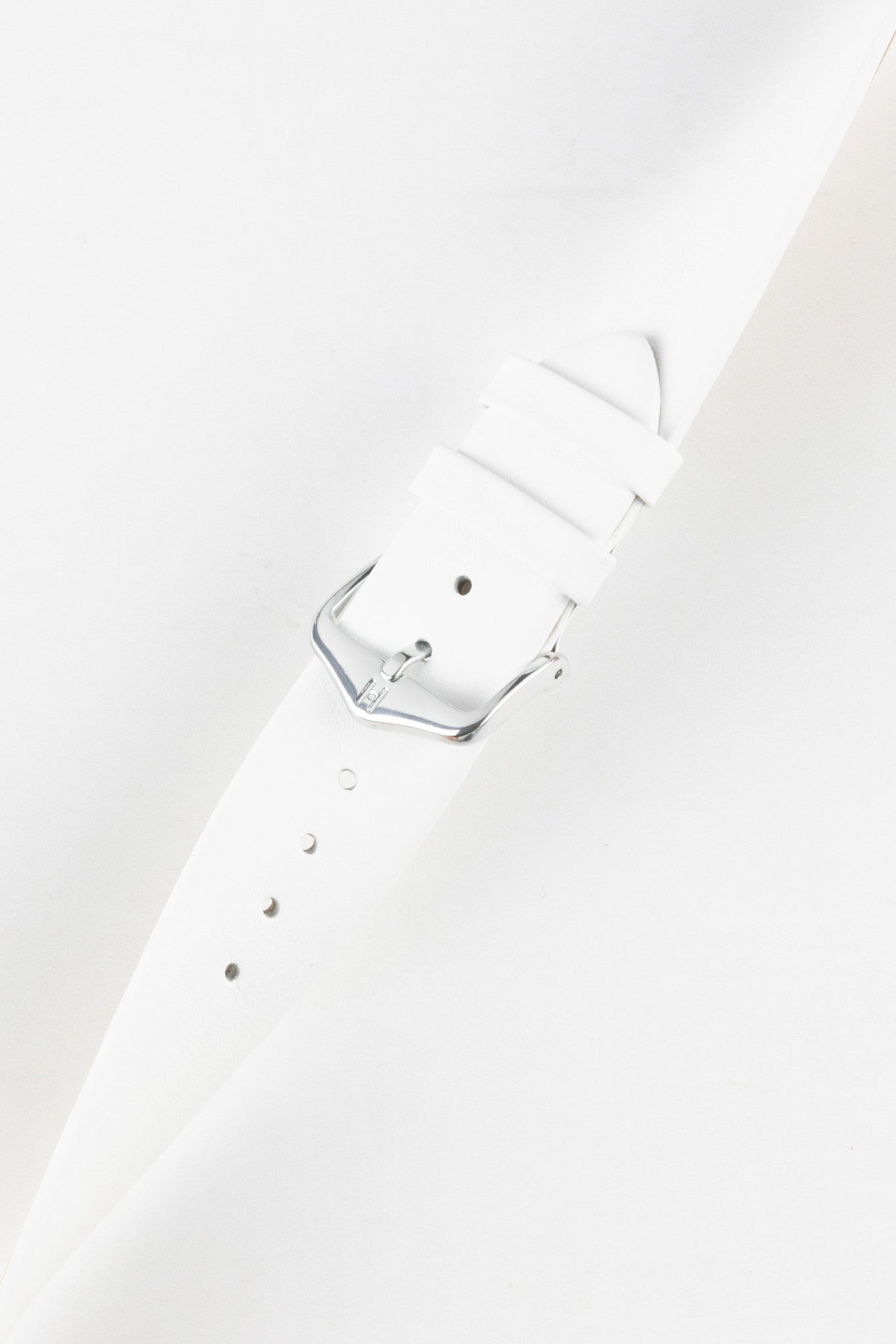 Hirsch TORONTO Quick-Release Fine-Grained Leather Watch Strap in WHITE