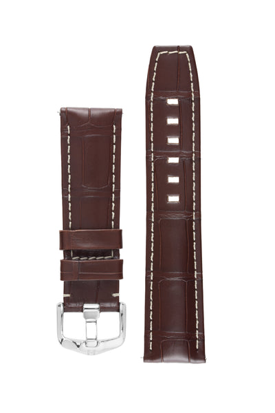 Hirsch Tritone Padded Brown Leather Watch Strap