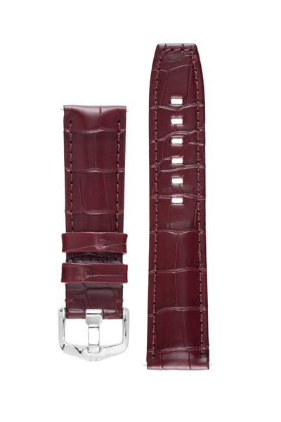 burgundy alligator watch strap 