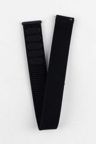 Black Hirsch VELCRO watch strap with textured surface and multiple attachment points.