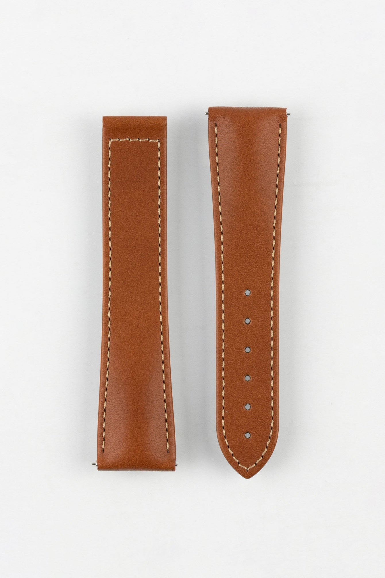 Hirsch VOYAGER Calfskin Deployment Watch Strap in GOLD BROWN/GOLD BROWN