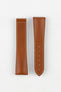 Hirsch VOYAGER Calfskin Deployment Watch Strap in GOLD BROWN/GOLD BROWN