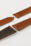 Hirsch VOYAGER Calfskin Deployment Watch Strap in GOLD BROWN/GOLD BROWN