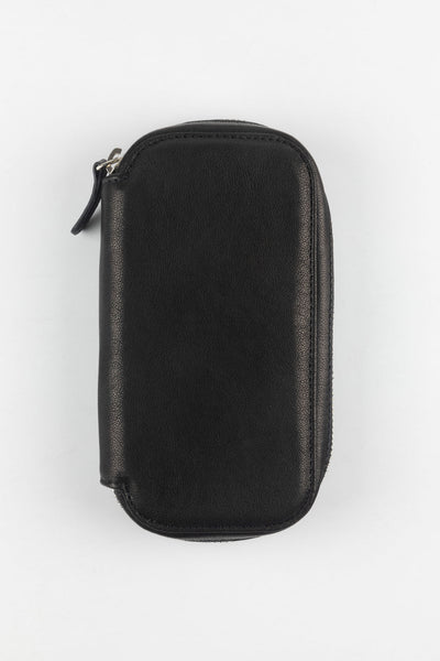 JPM 2-Watch Leather Travel Storage Case in BLACK