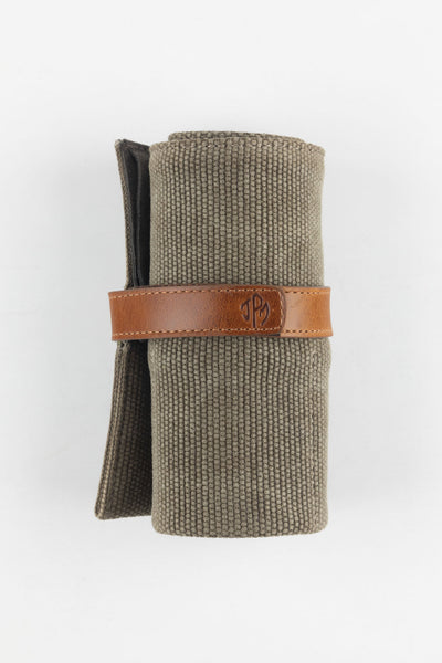 JPM Canvas Watch Roll with Suede Lining in GREY