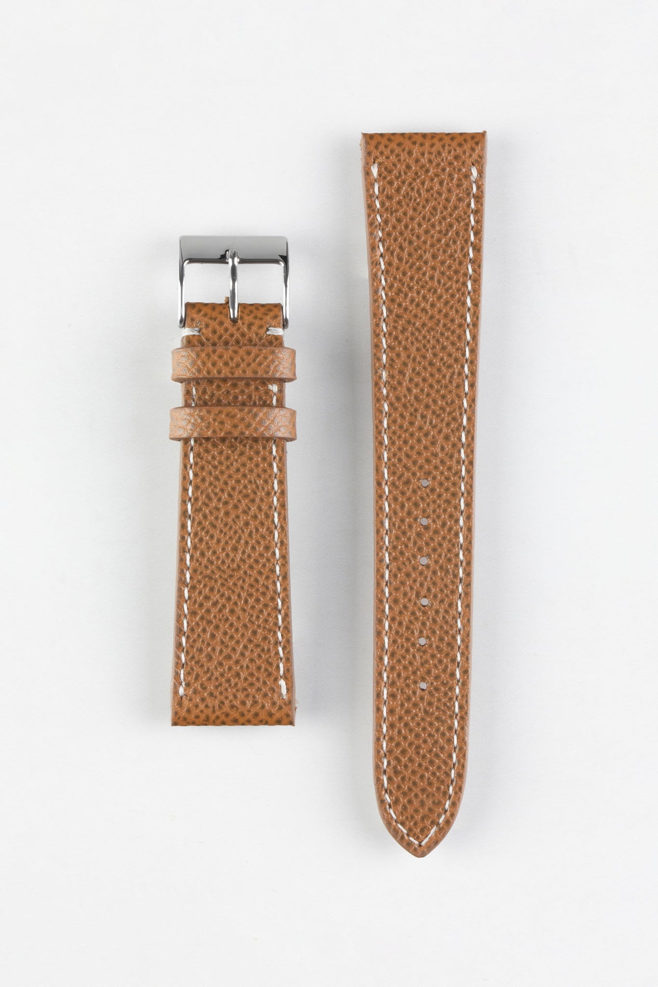 JPM Italian Elegant Print Leather Watch Strap in BROWN