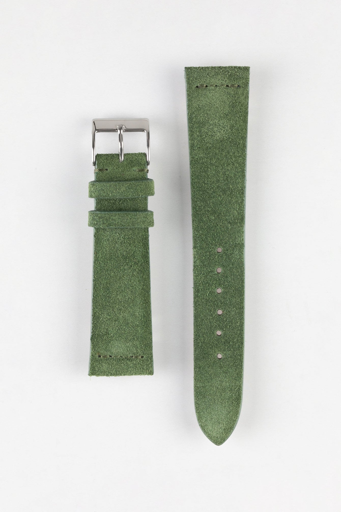 JPM Italian Suede Leather Watch Strap in MOSS GREEN