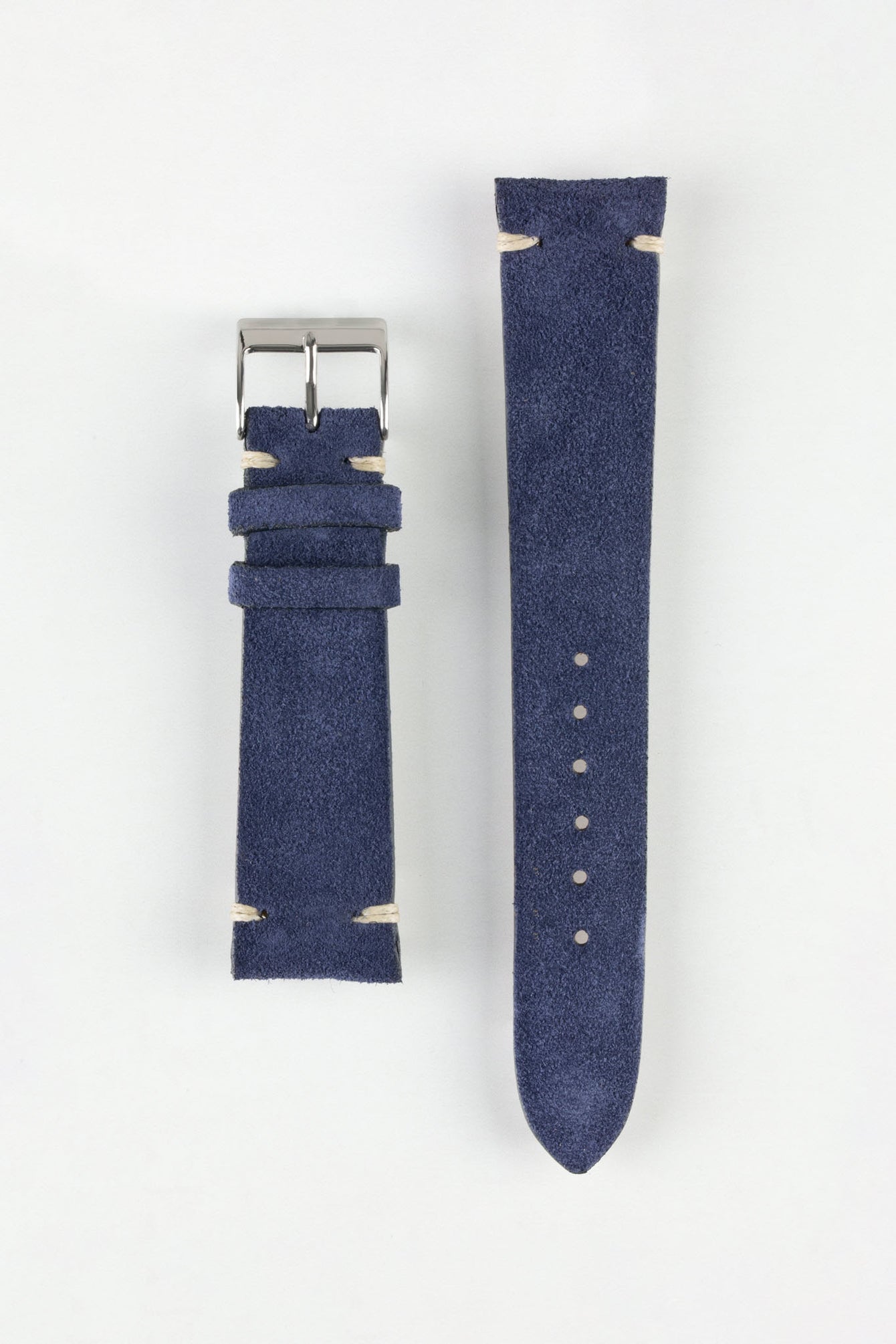 JPM Italian Vintage Suede Leather Watch Strap in BLUE