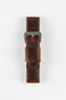 JPM Italian Leather One-Piece Watch Strap in DISTRESSED BROWN with Single Leather Keeper