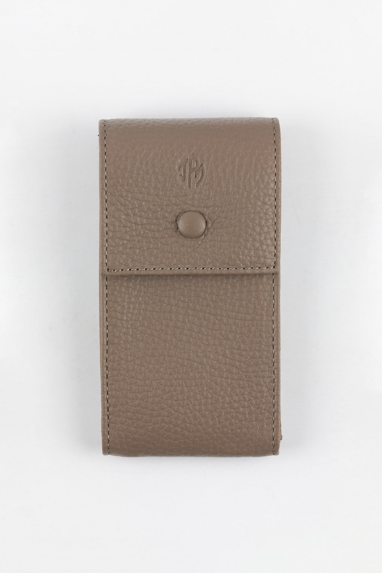 JPM Luxe Leather Watch Pouch in TAUPE