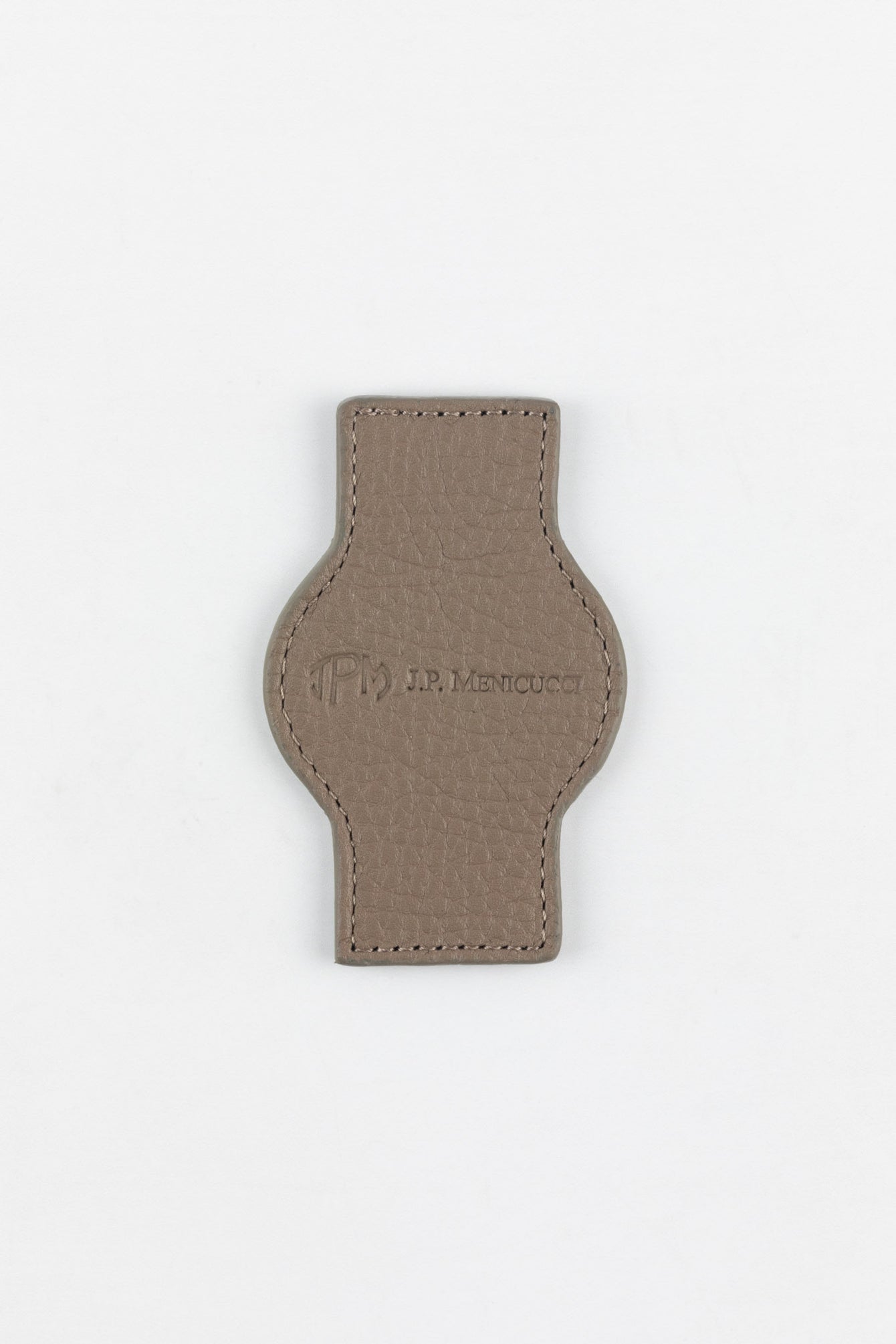 JPM Luxe Leather Watch Pouch in TAUPE