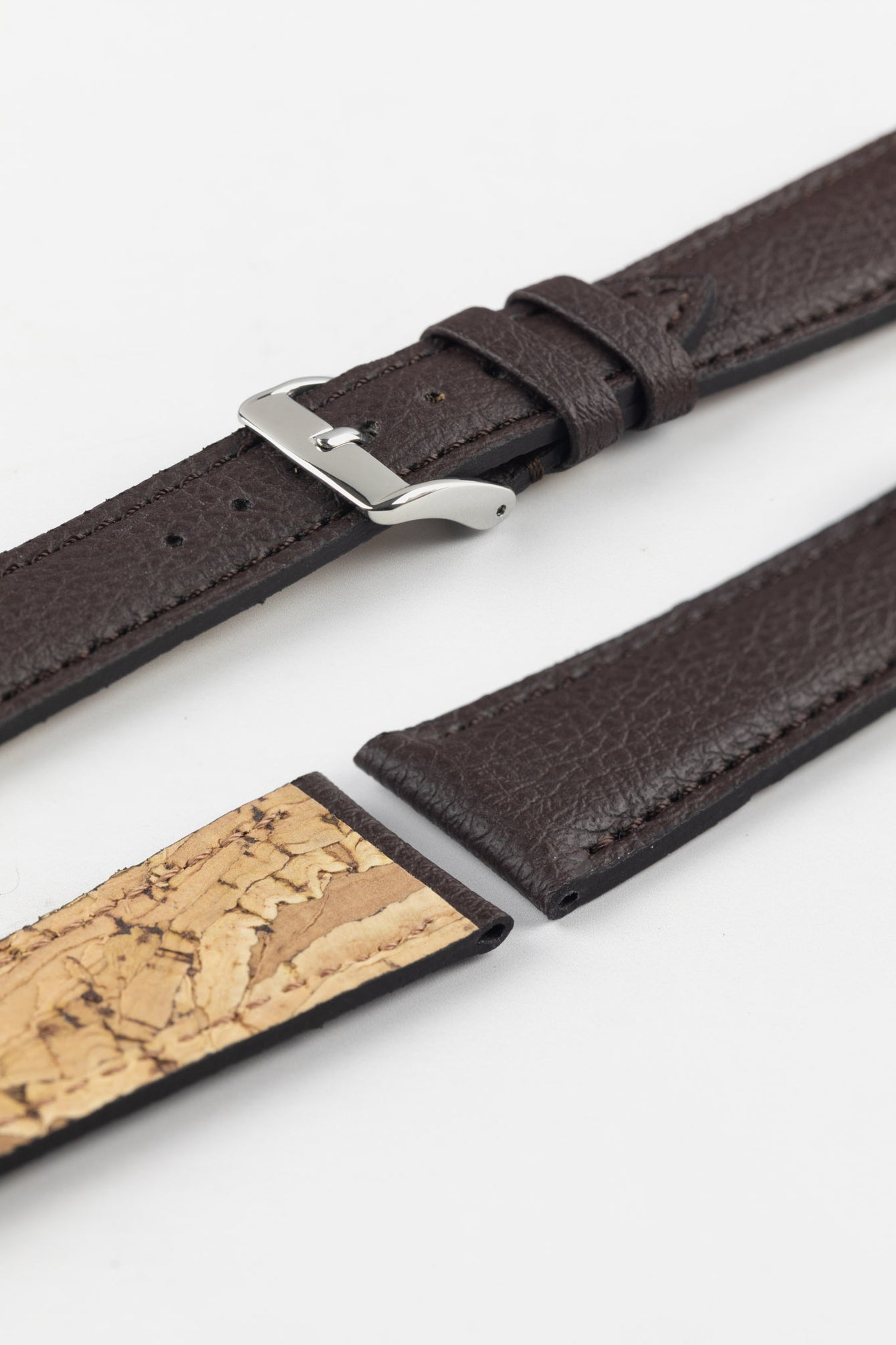 Classic Apple Fibre Watch Strap in Grained Chocolate Brown