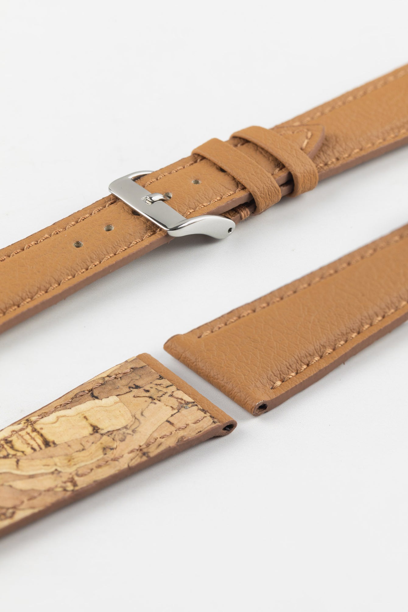 Classic Apple Fibre Watch Strap in Grained Cognac