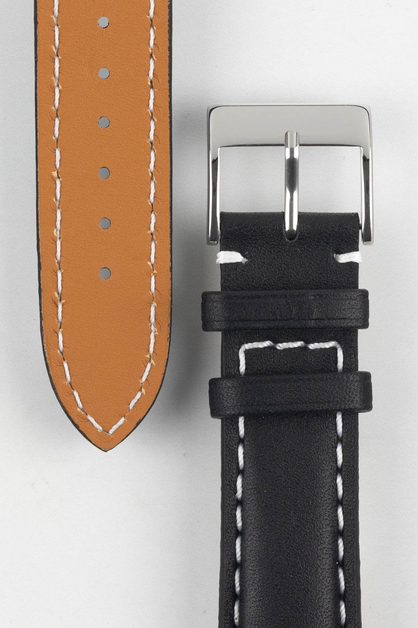 Polaris Padded Baranil Watch Strap in Black