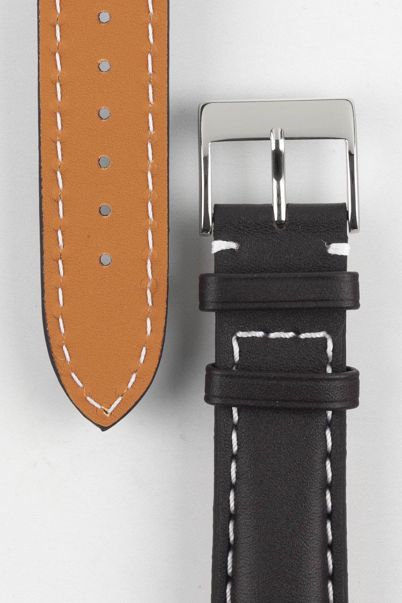 Polaris Padded Baranil Watch Strap in Brown