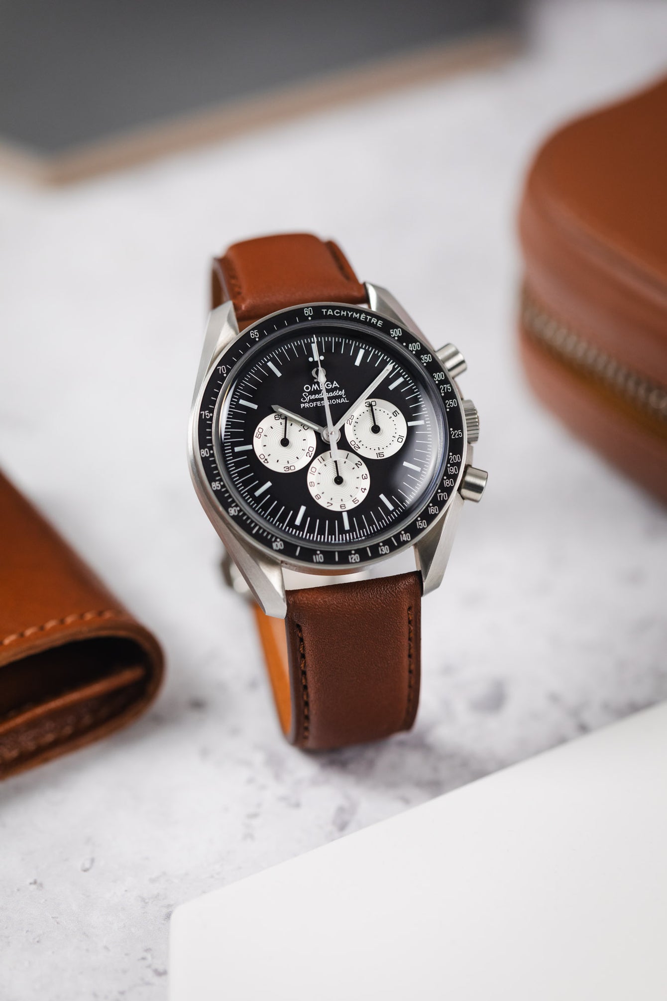 Lunar Deployment Baranil Watch Strap in Cognac