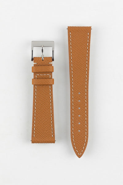 Flat Epsom Calfskin Watch Strap in Cognac