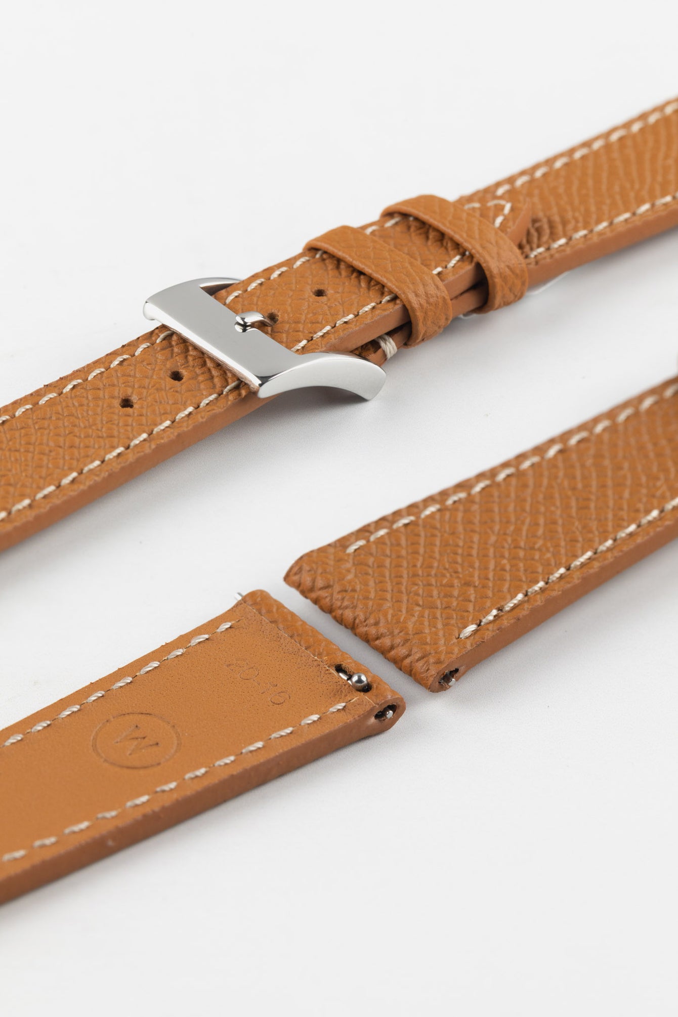 Flat Epsom Calfskin Watch Strap in Cognac