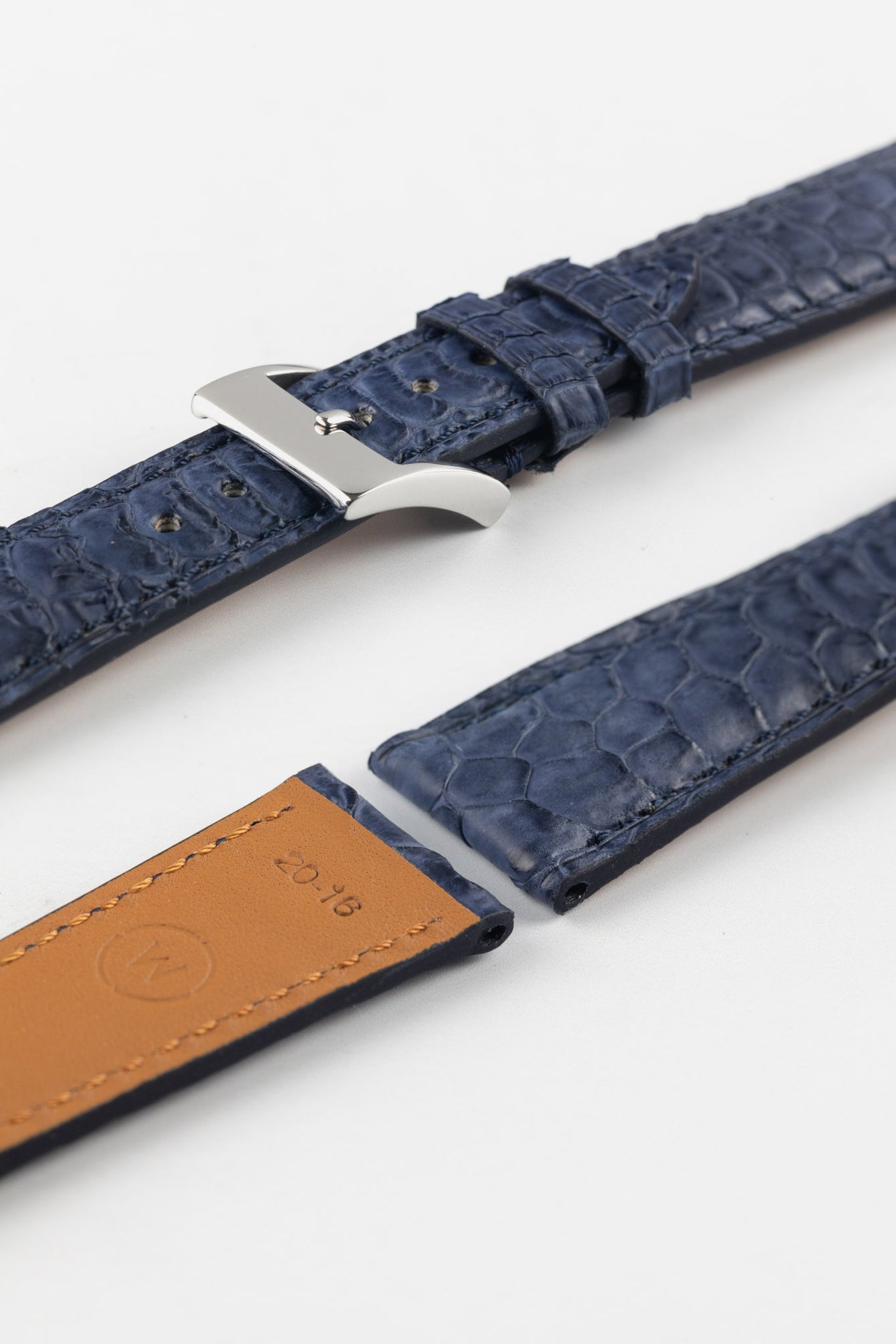 Classic Gallo Leather Watch Strap in Matte Petrol Blue