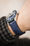 Classic Gallo Leather Watch Strap in Matte Petrol Blue