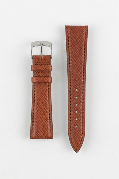 Classic Saffiano Leather Watch Strap in Cognac