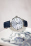 Classic Saffiano Leather Watch Strap in Marine Blue