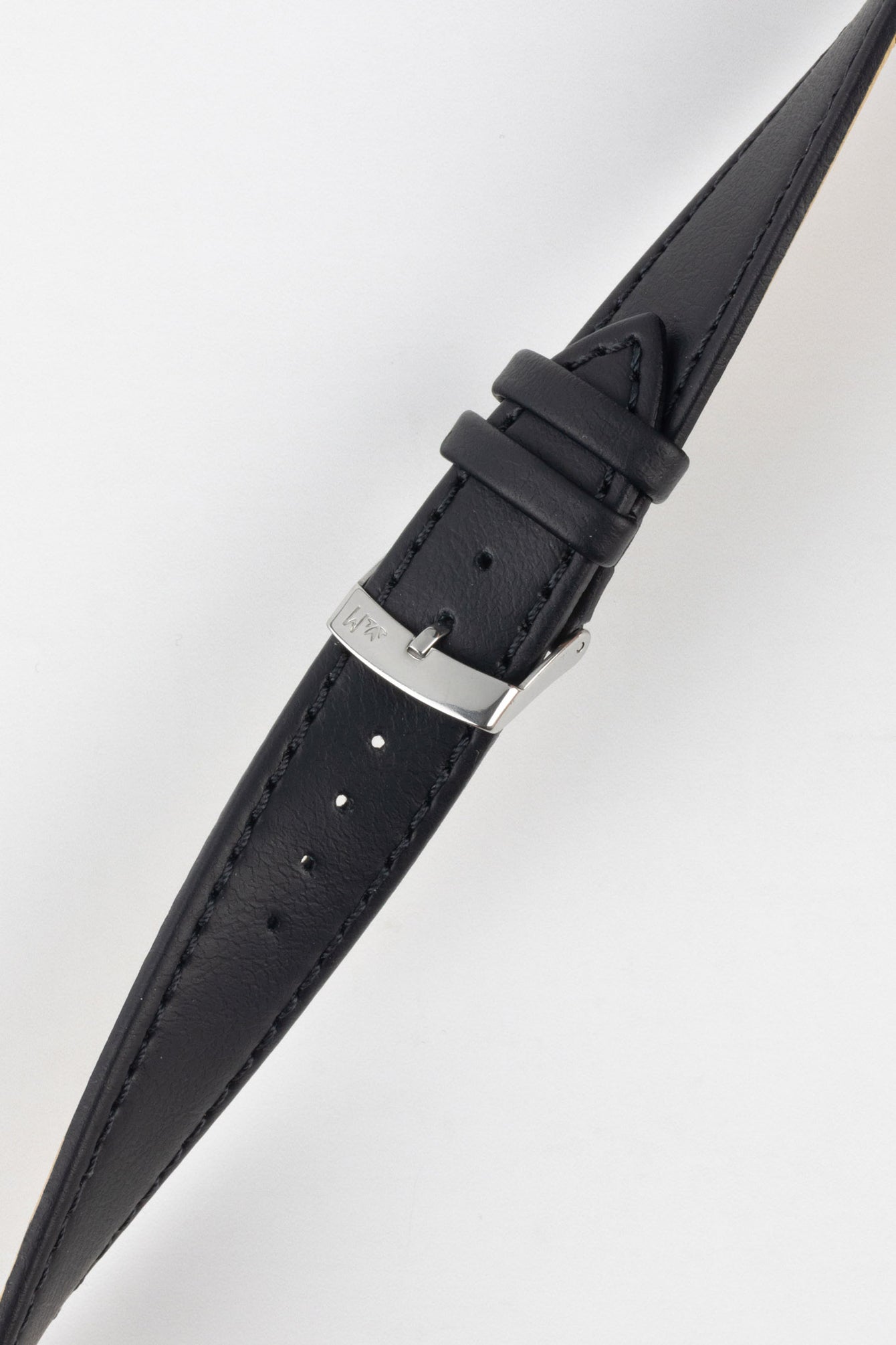 Morellato ABETE Buffalo-Embossed Vegan Leather Watch Strap in BLACK