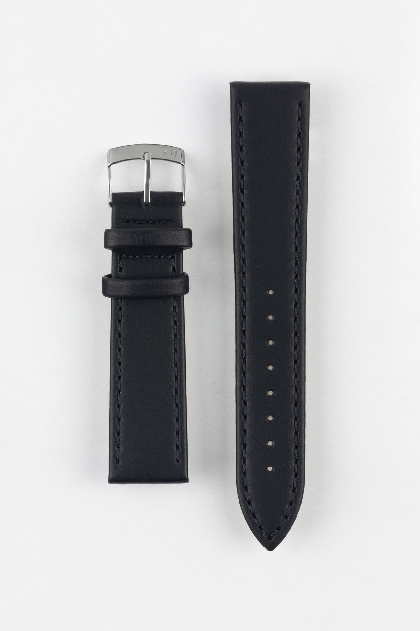 Morellato ABETE Buffalo-Embossed Vegan Leather Watch Strap in BLACK