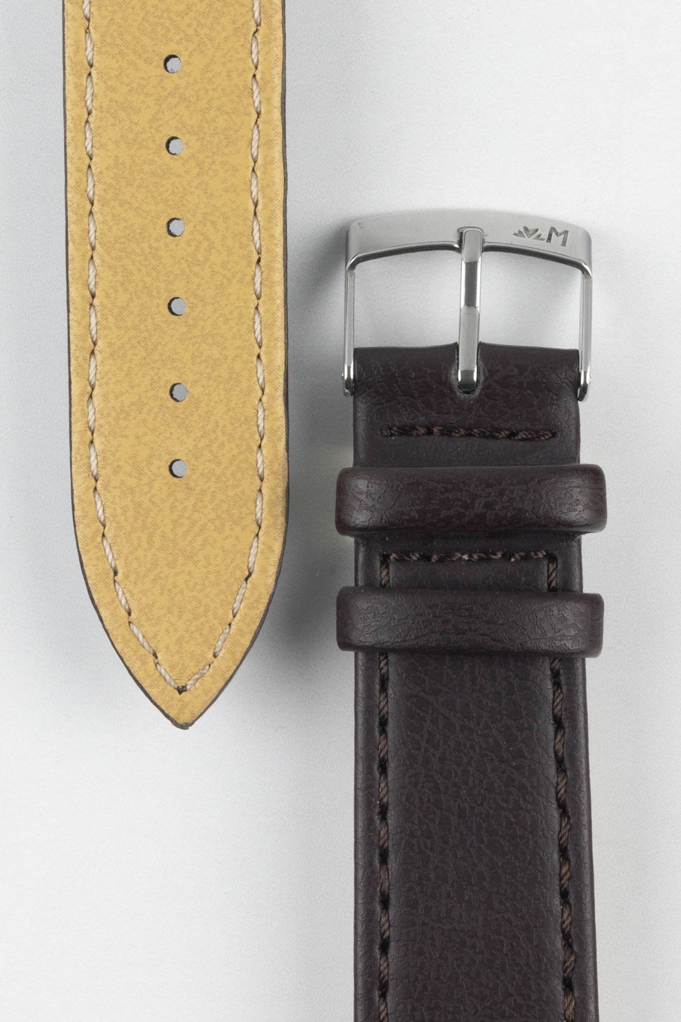 Morellato ABETE Buffalo-Embossed Vegan Leather Watch Strap in BROWN