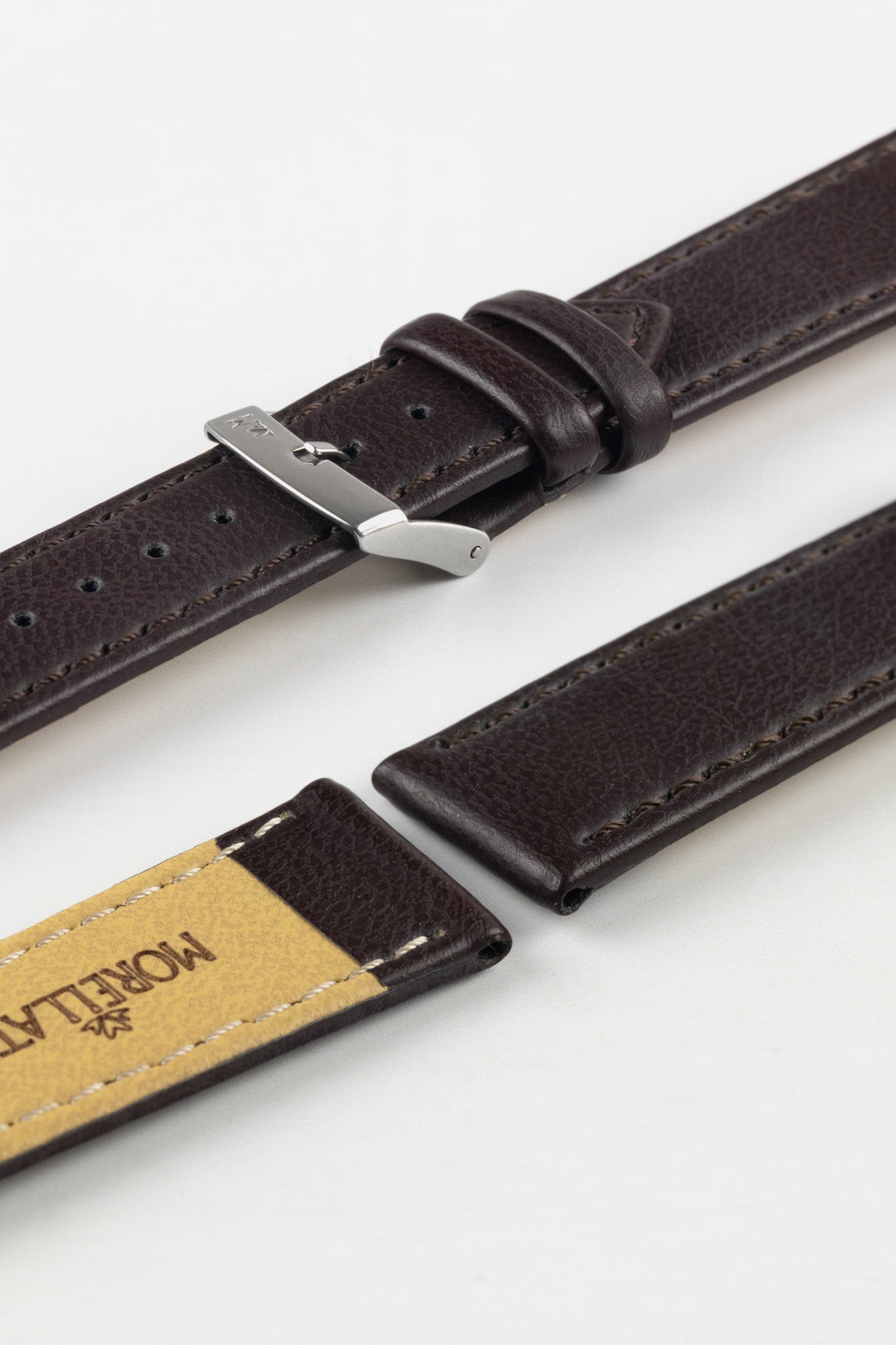 Morellato ABETE Buffalo-Embossed Vegan Leather Watch Strap in BROWN