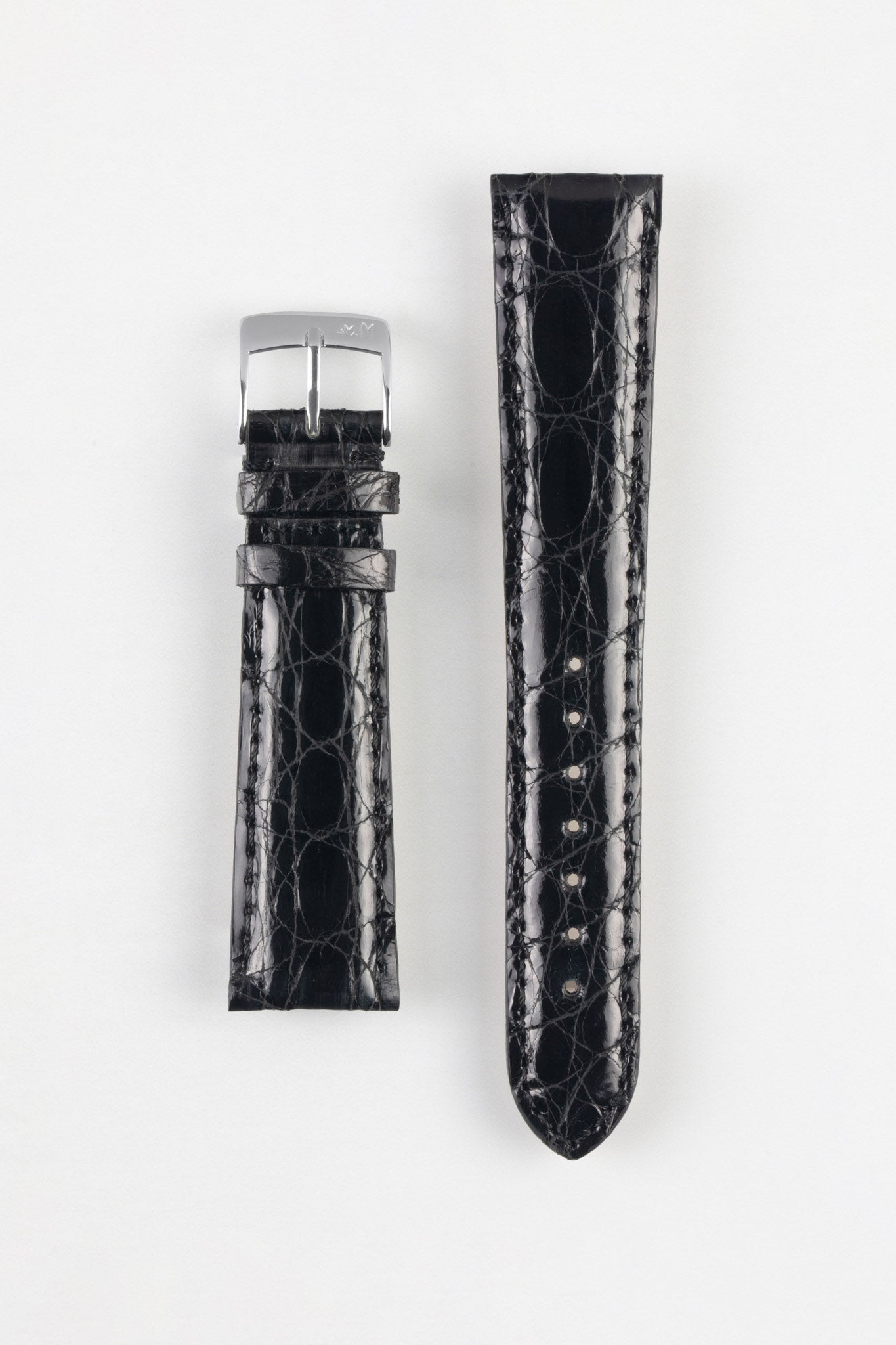 Crocodile Leather Watch Strap | Black | WatchObsession – Watch 