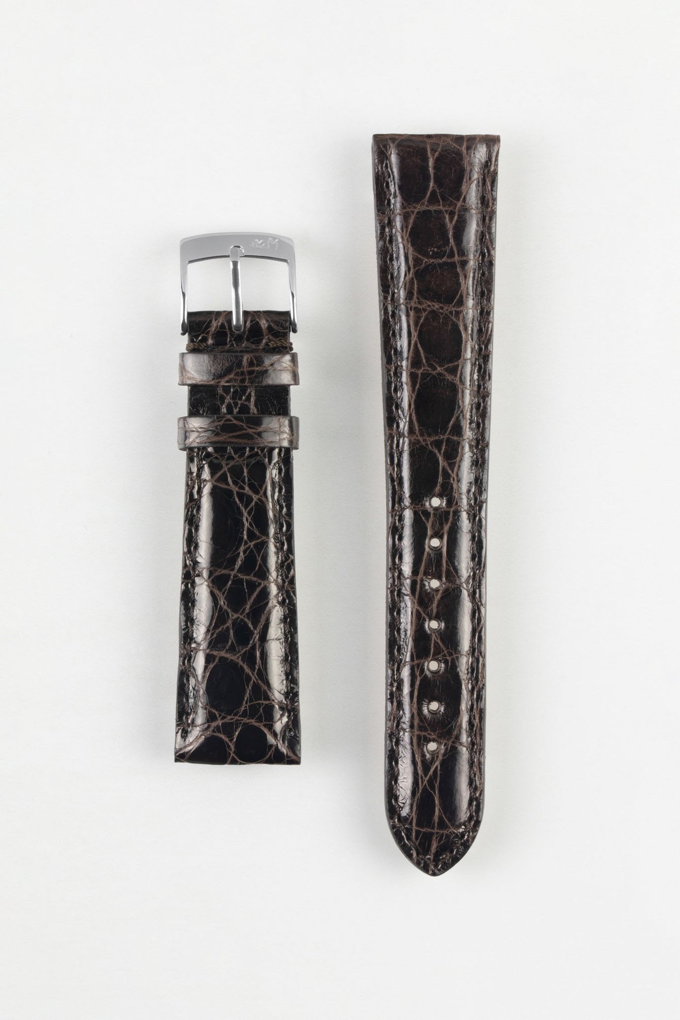 Morellato AMADEUS Genuine Crocodile Watch Strap in DARK BROWN