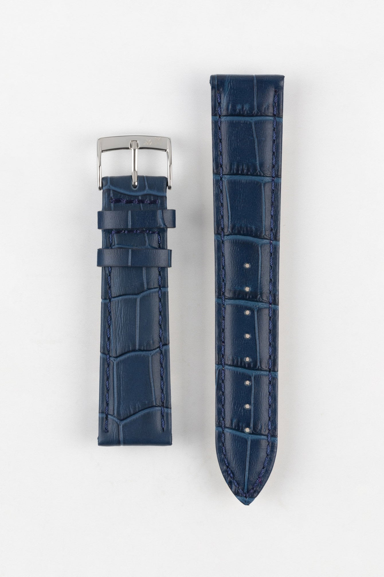 Morellato BOLLE Alligator-Embossed Calfskin Leather Watch Strap in BLUE