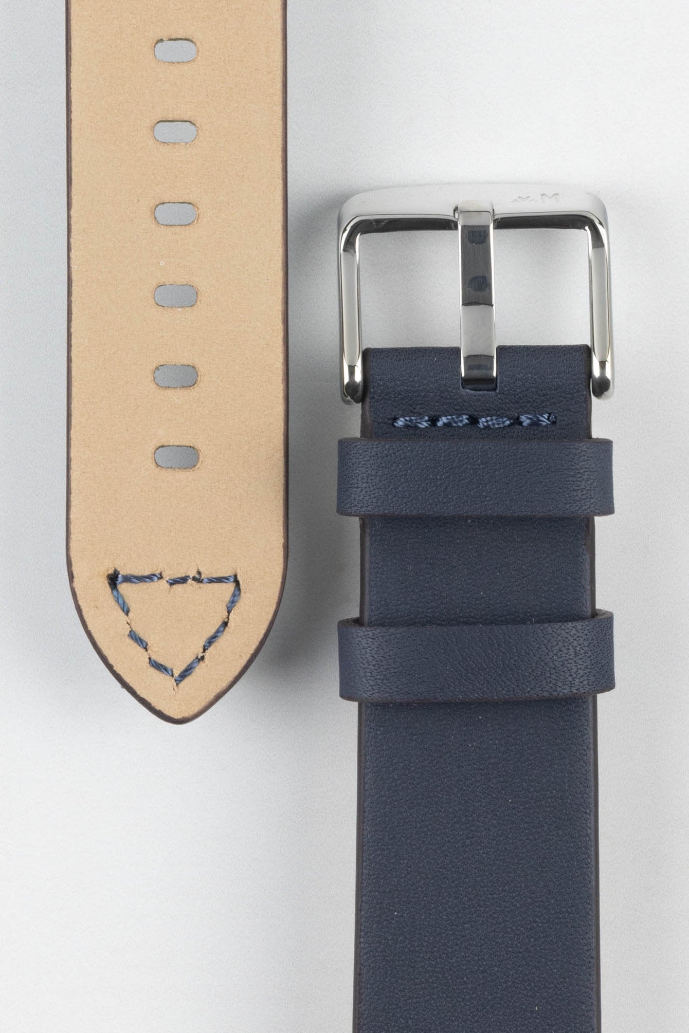 Morellato BRAMANTE Vintage Calfskin Leather Watch Strap in BLUE