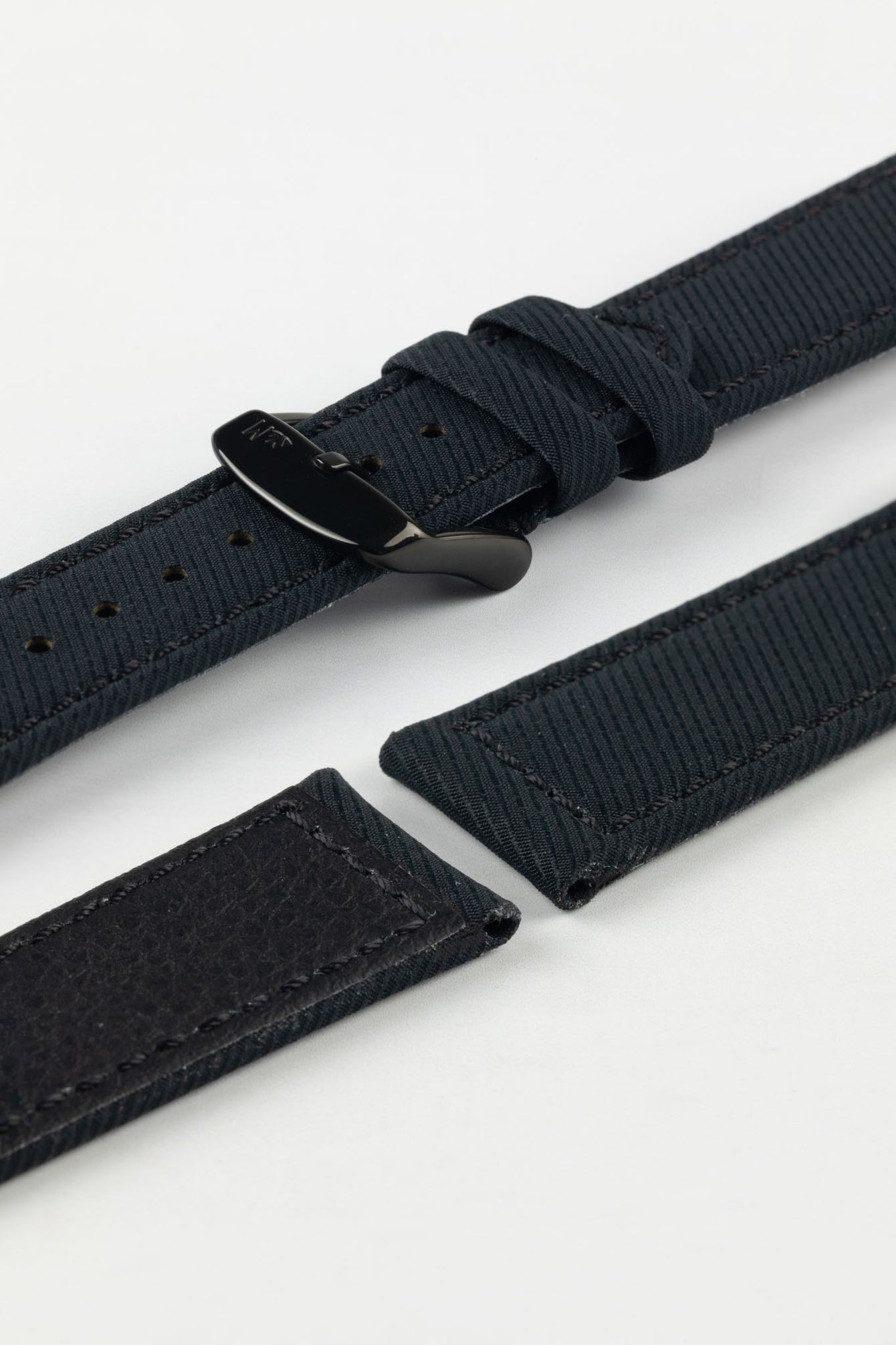 Morellato CORFÙ Recycled Gabardine Fabric Watch Strap in BLACK