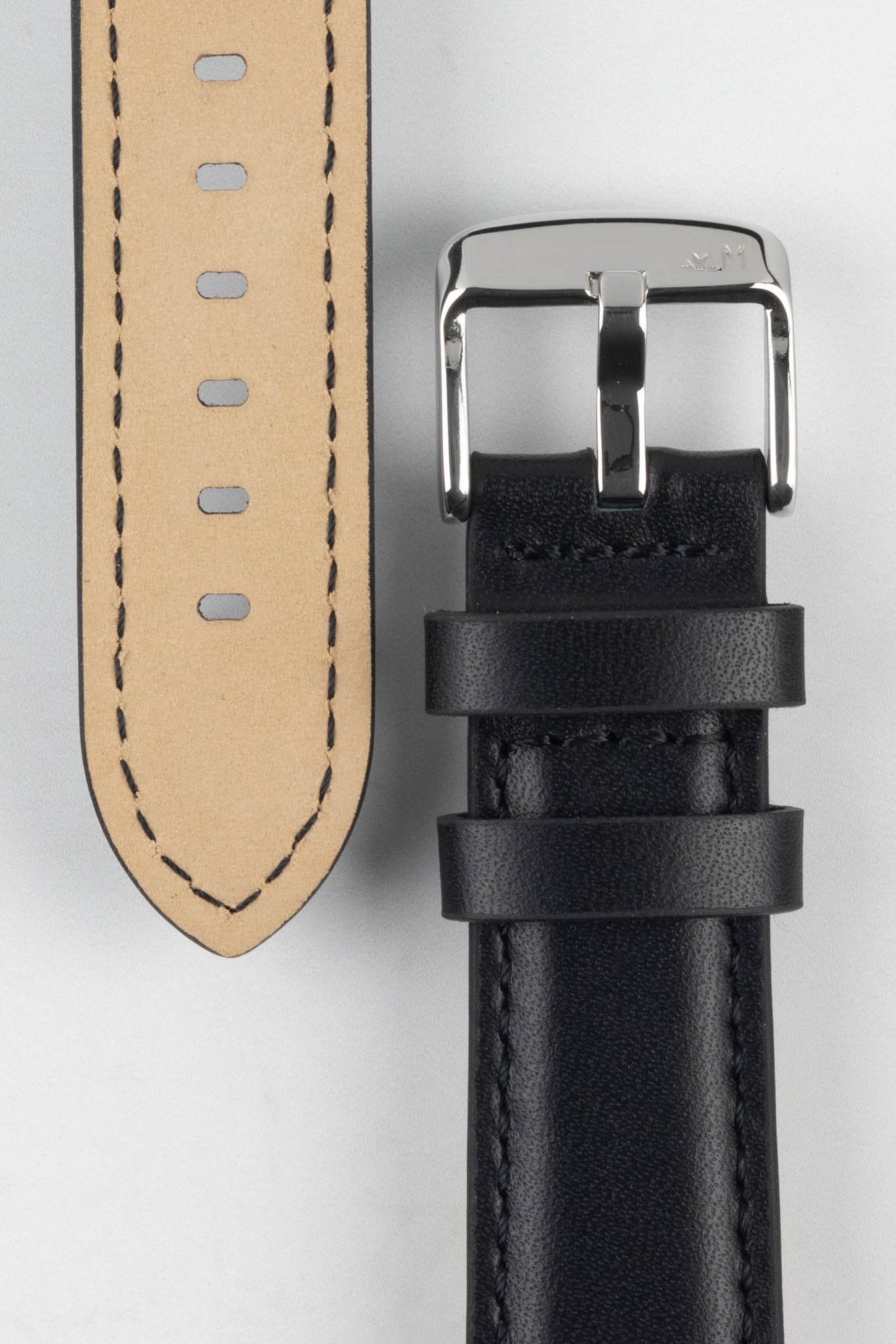 Morellato CROQUET Quick-Release Leather Watch Strap in BLACK