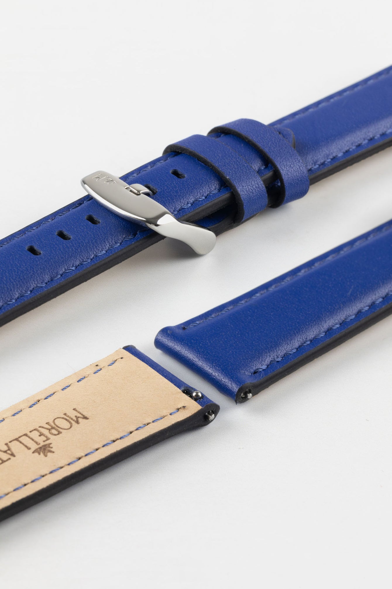 Morellato CROQUET Quick-Release Leather Watch Strap in BLUE