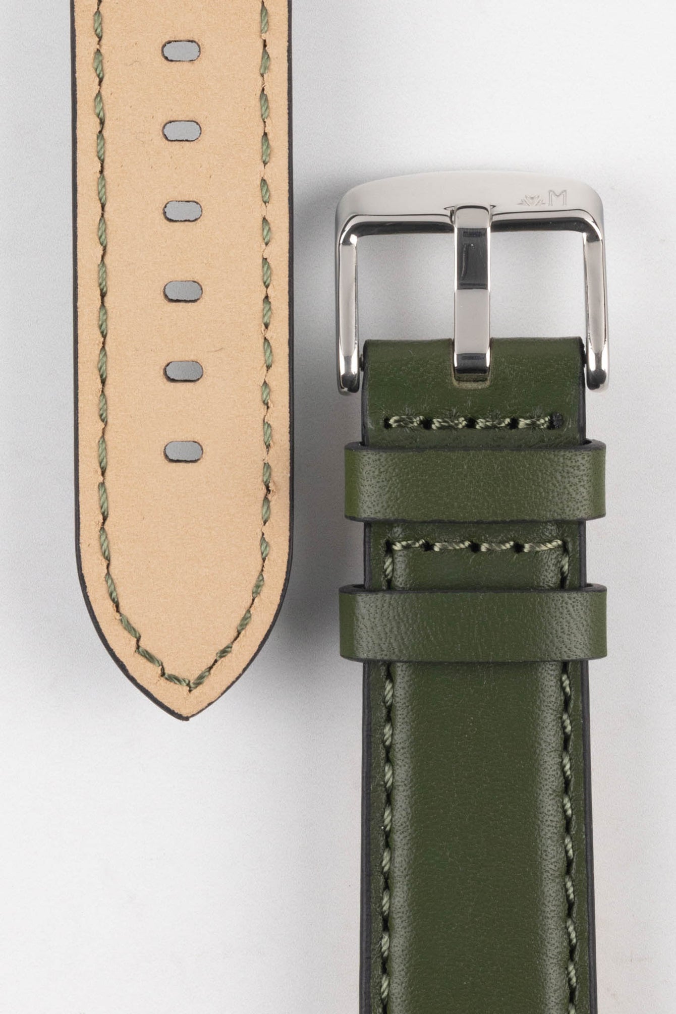 Morellato CROQUET Quick-Release Leather Watch Strap in GREEN