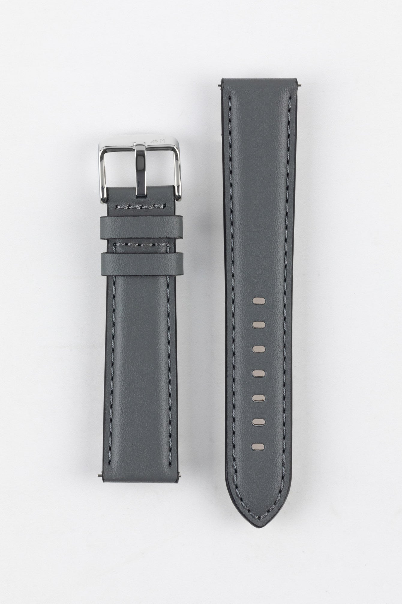 Morellato CROQUET Quick-Release Leather Watch Strap in GREY