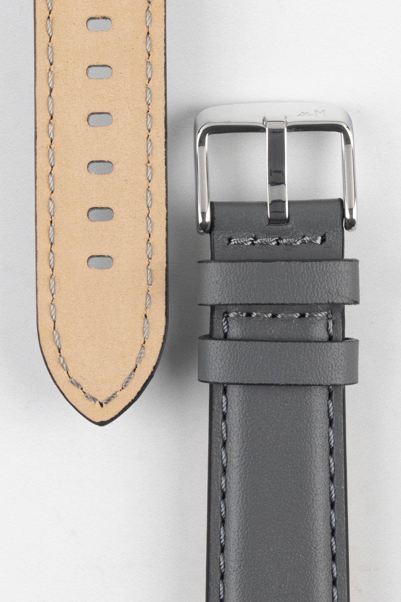 Morellato CROQUET Quick-Release Leather Watch Strap in GREY