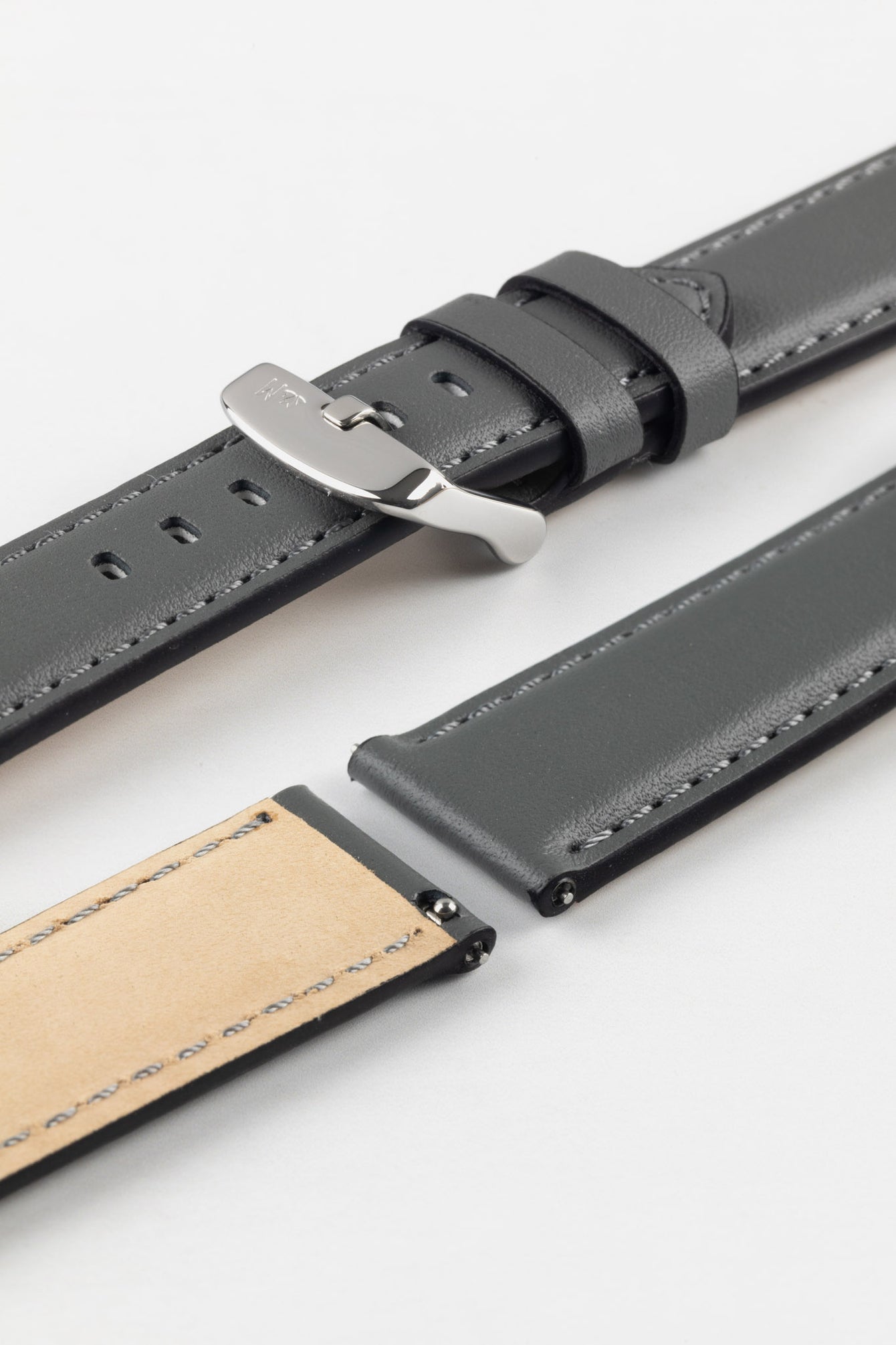 Morellato CROQUET Quick-Release Leather Watch Strap in GREY